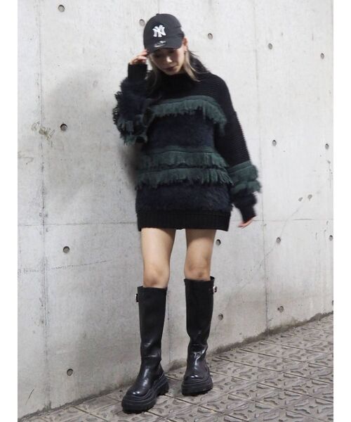 EVRIS（エヴリス）の「ベルテッドプラットフォームミドルブーツ（ブーツ・レディース・ブラック・SMALL/MEDIUM/LARGE）」の18枚目の写真