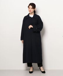 美品 IENA イエナ ロングコート ステンカラー ウール ブラック 36 IENA（イエナ）の「maisonウールリバーステンカラーコート