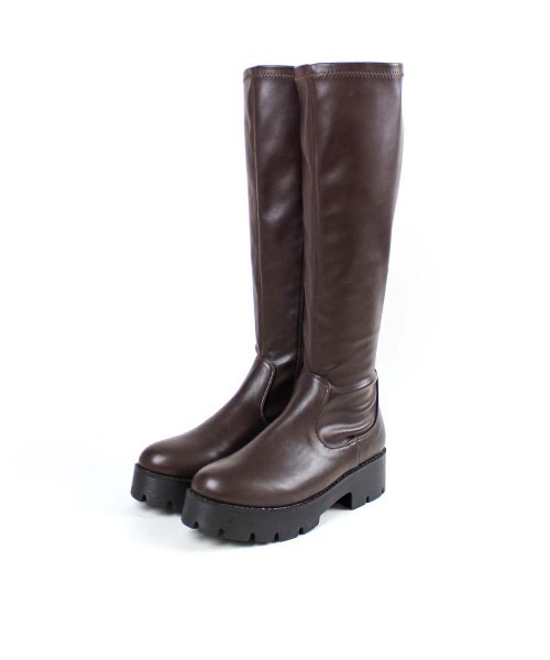 VIVIAN（ヴィヴィアン）の「インソールふかふか厚底ストレッチロングブーツ（ブーツ・レディース・ブラック/ダークブラウン/アイボリー/ブラック系その他3・S/M/L/LL）」の14枚目の写真