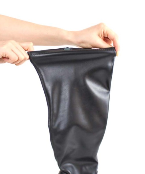 VIVIAN（ヴィヴィアン）の「インソールふかふか厚底ストレッチロングブーツ（ブーツ・レディース・ブラック/ダークブラウン/アイボリー/ブラック系その他3・S/M/L/LL）」の12枚目の写真