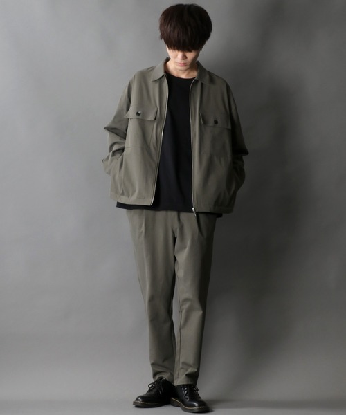 SITRY（シトリー）の「別注 シャツジャケット＆タックテーパードパンツ セットアップ（セットアップ・メンズ・チャコールグレー/ブラック/ベージュ/ブラウン/カーキ/ライトグレー/グレイッシュベージュ/ミント・LL/M/L）」の8枚目の写真