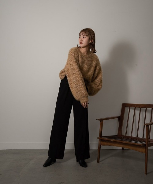 Amiur（エミレ）の「fuzzy mix knit（ニット/セーター・レディース・ブラウン/イエロー系・FREE）」の12枚目の写真