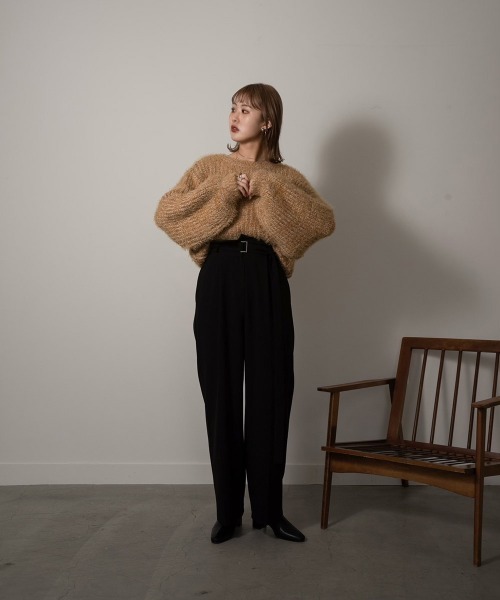 Amiur（エミレ）の「fuzzy mix knit（ニット/セーター・レディース・ブラウン/イエロー系・FREE）」の13枚目の写真
