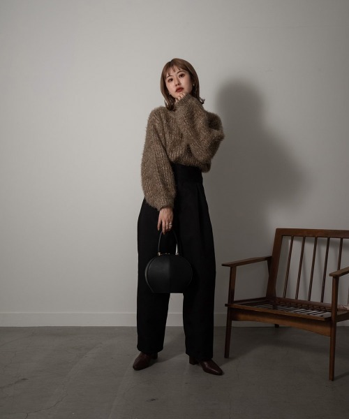 Amiur（エミレ）の「fuzzy mix knit（ニット/セーター・レディース・ブラウン/イエロー系・FREE）」の5枚目の写真