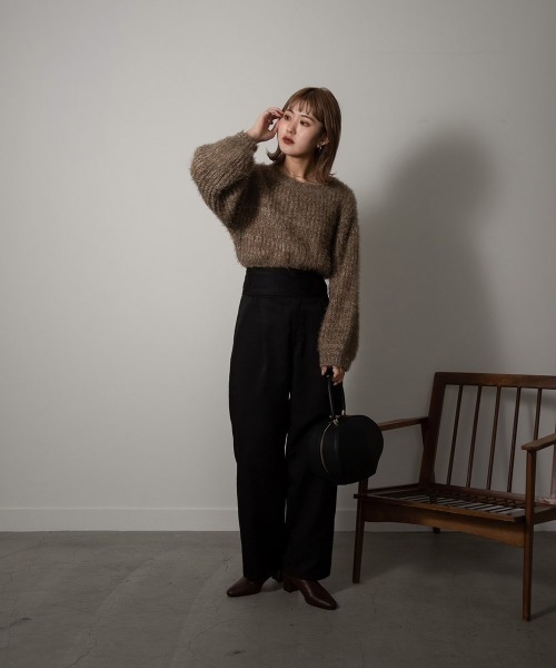 Amiur（エミレ）の「fuzzy mix knit（ニット/セーター・レディース・ブラウン/イエロー系・FREE）」の10枚目の写真