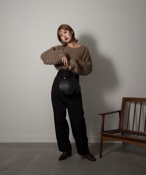 Amiur（エミレ）の「fuzzy mix knit（ニット/セーター・レディース・ブラウン/イエロー系・FREE）」の9枚目の写真