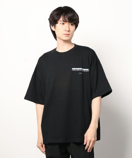 NCB neat caprice brand（エヌシービーニートカプリスブランド）の「NCB neat caprice brand(エヌシービーニートカプリスブランド) オノマトペ Tシャツ（Tシャツ/カットソー・メンズ・ホワイト/ブラック・MEDIUM/LARGE/X-LARGE）」の2枚目の写真