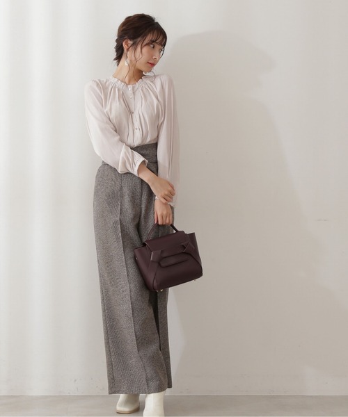 PROPORTION BODY DRESSING(プロポーションボディドレッシング)の「フリルネックブラウス / 1211210004(シャツ/ブラウス・レディース・ピンク/ホワイト系その他/グレー・MEDIUM/SMALL)」の4枚目の写真