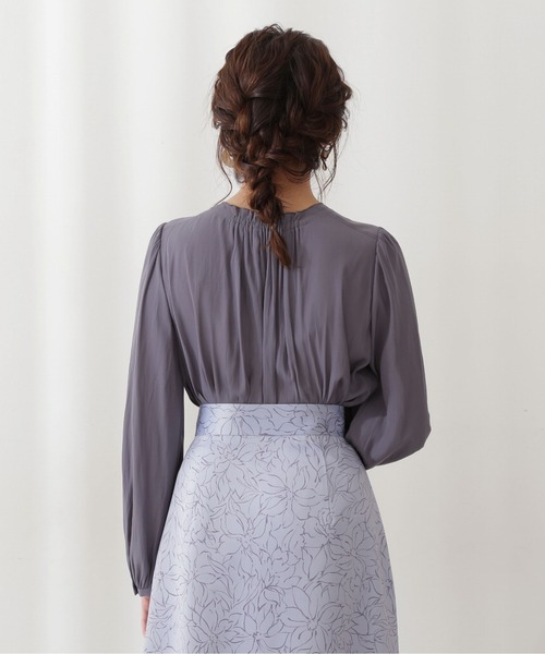 PROPORTION BODY DRESSING(プロポーションボディドレッシング)の「フリルネックブラウス / 1211210004(シャツ/ブラウス・レディース・ピンク/ホワイト系その他/グレー・MEDIUM/SMALL)」の9枚目の写真