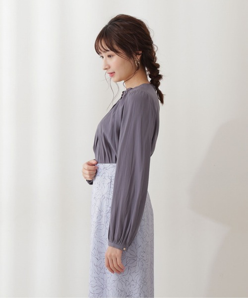 PROPORTION BODY DRESSING(プロポーションボディドレッシング)の「フリルネックブラウス / 1211210004(シャツ/ブラウス・レディース・ピンク/ホワイト系その他/グレー・MEDIUM/SMALL)」の8枚目の写真