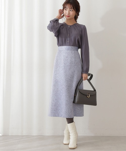 PROPORTION BODY DRESSING(プロポーションボディドレッシング)の「フリルネックブラウス / 1211210004(シャツ/ブラウス・レディース・ピンク/ホワイト系その他/グレー・MEDIUM/SMALL)」の6枚目の写真