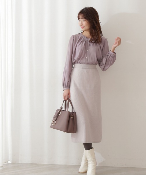 PROPORTION BODY DRESSING(プロポーションボディドレッシング)の「フリルネックブラウス / 1211210004(シャツ/ブラウス・レディース・ピンク/ホワイト系その他/グレー・MEDIUM/SMALL)」の10枚目の写真