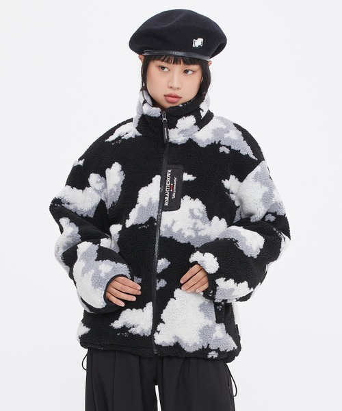 ROMANTIC CROWN(ロマンティッククラウン)の「【ROMANTIC CROWN】CLOUD FLEECE JACKET / ロマンティッククラウン クラウド フリース ジャケット(ブルゾン・メンズ・ネイビー/ブラック/オートミール・SMALL/MEDIUM/LARGE/X-LARGE)」の2枚目の写真