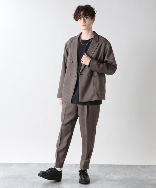 RAGEBLUE(レイジブルー)の「ケミステック/ダブル柄テーラードジャケット<セットアップ着用可能>/957898(テーラードジャケット・メンズ・ブラウン/グレー・MEDIUM/LARGE)」の13枚目の写真