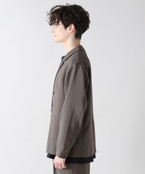 RAGEBLUE(レイジブルー)の「ケミステック/ダブル柄テーラードジャケット<セットアップ着用可能>/957898(テーラードジャケット・メンズ・ブラウン/グレー・MEDIUM/LARGE)」の7枚目の写真