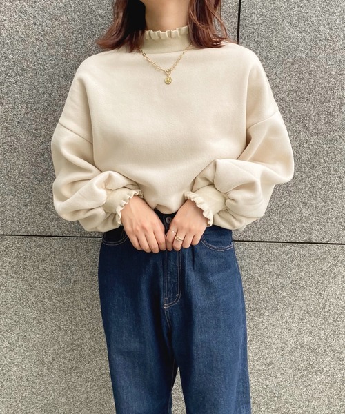 apres jour(アプレジュール)の「フリルネックスウェット【ZOZOTOWN限定アイテム】(スウェット・レディース・ブルー系その他/アイボリー/ブラック・フリー/X-LARGE)」の5枚目の写真