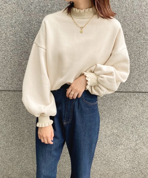 apres jour(アプレジュール)の「フリルネックスウェット【ZOZOTOWN限定アイテム】(スウェット・レディース・ブルー系その他/アイボリー/ブラック・フリー/X-LARGE)」の6枚目の写真