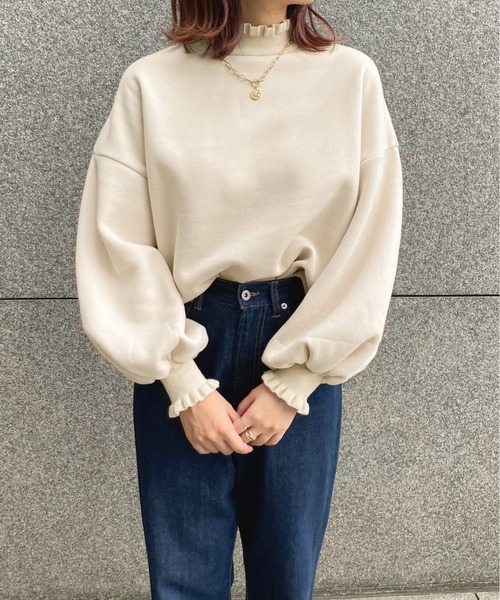 apres jour(アプレジュール)の「フリルネックスウェット【ZOZOTOWN限定アイテム】(スウェット・レディース・ブルー系その他/アイボリー/ブラック・フリー/X-LARGE)」の8枚目の写真