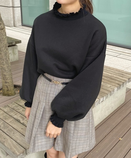 お値下げ中‼︎⭐︎未使用タグ付き⭐︎cen. リボンスウェットプルオーバー フリルネックスウェット【ZOZOTOWN限定アイテム】（スウェット