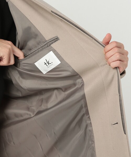 tk.TAKEO KIKUCHI（ティーケータケオキクチ）の「◆【WEB限定】テックウールメルトンステンコート（ステンカラーコート・メンズ・ブラック/チャコール/ネイビー/ライトベージュ・01/03/04/02/05）」の18枚目の写真