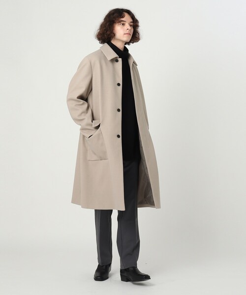 tk.TAKEO KIKUCHI（ティーケータケオキクチ）の「◆【WEB限定】テックウールメルトンステンコート（ステンカラーコート・メンズ・ブラック/チャコール/ネイビー/ライトベージュ・01/03/04/02/05）」の21枚目の写真
