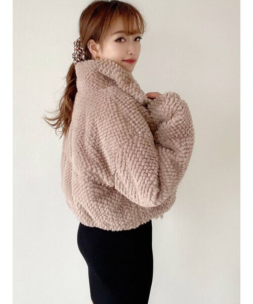 RESEXXY（リゼクシー）の「フェイクファーブルゾン（ブルゾン・レディース・アイボリー/ブラック/ベージュ・FREE）」の5枚目の写真