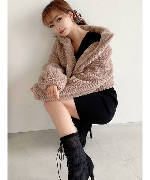 RESEXXY（リゼクシー）の「フェイクファーブルゾン（ブルゾン・レディース・アイボリー/ブラック/ベージュ・FREE）」の18枚目の写真