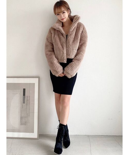 RESEXXY（リゼクシー）の「フェイクファーブルゾン（ブルゾン・レディース・アイボリー/ブラック/ベージュ・FREE）」の6枚目の写真