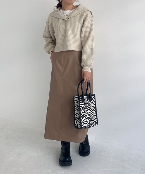 archives(アルシーヴ)の「衿付き畦ニットプルオーバー(ニット/セーター・レディース・ブラウン/アイボリー/ブルー/グリーン系その他・MEDIUM)」の5枚目の写真