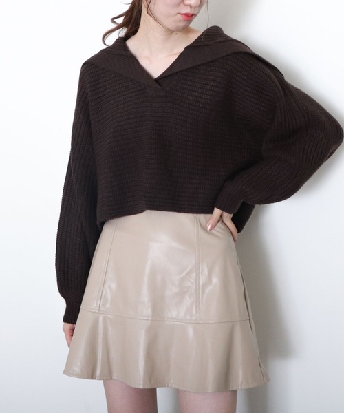 archives(アルシーヴ)の「衿付き畦ニットプルオーバー(ニット/セーター・レディース・ブラウン/アイボリー/ブルー/グリーン系その他・MEDIUM)」の16枚目の写真