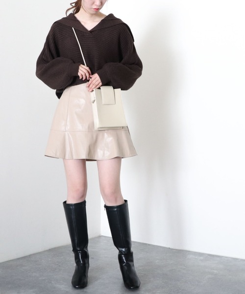 archives(アルシーヴ)の「衿付き畦ニットプルオーバー(ニット/セーター・レディース・ブラウン/アイボリー/ブルー/グリーン系その他・MEDIUM)」の14枚目の写真