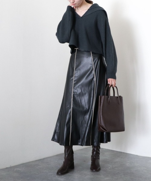 archives(アルシーヴ)の「衿付き畦ニットプルオーバー(ニット/セーター・レディース・ブラウン/アイボリー/ブルー/グリーン系その他・MEDIUM)」の20枚目の写真