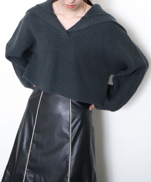 archives(アルシーヴ)の「衿付き畦ニットプルオーバー(ニット/セーター・レディース・ブラウン/アイボリー/ブルー/グリーン系その他・MEDIUM)」の22枚目の写真