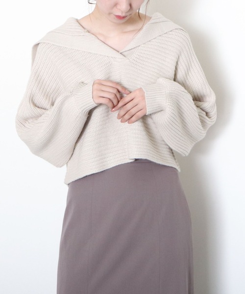 archives(アルシーヴ)の「衿付き畦ニットプルオーバー(ニット/セーター・レディース・ブラウン/アイボリー/ブルー/グリーン系その他・MEDIUM)」の11枚目の写真