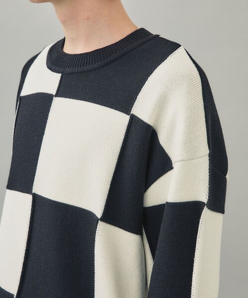 city（シティ）の「【CITY】FLAG CHECK KNIT PO（ニット/セーター・メンズ・ブラック/ベージュ・1/2）」の3枚目の写真