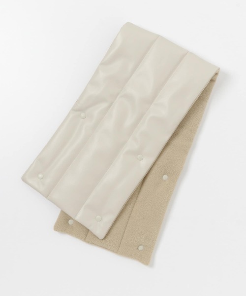 SENSE OF PLACE by URBAN RESEARCH（センスオブプレイスバイアーバンリサーチ）の「フェイクレザーパデットスカーフ（ストール/ショール・メンズ・ライトベージュ/ブラック・ONE）」の8枚目の写真