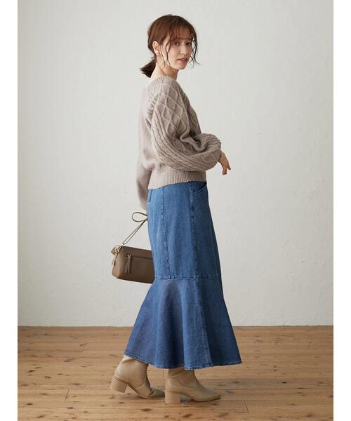 Sugar spoon（シュガースプーン）の「・SUGAR SPOON デニムマーメイドスカート＊（スカート・レディース・アイボリー/インディゴブルー/ダークインディゴブルー・FREE）」の17枚目の写真