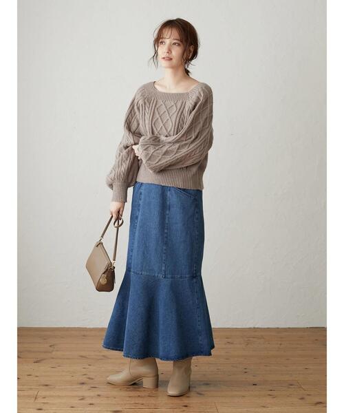 Sugar spoon（シュガースプーン）の「・SUGAR SPOON デニムマーメイドスカート＊（スカート・レディース・アイボリー/インディゴブルー/ダークインディゴブルー・FREE）」の11枚目の写真