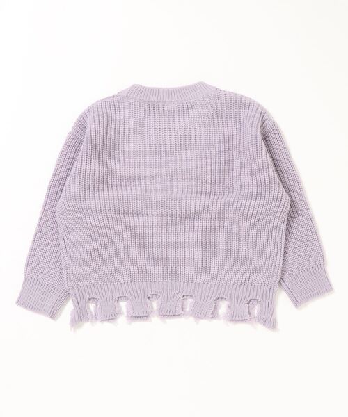 ANAP kids（アナップキッズ）の「畦編みダメージニット（ニット/セーター・キッズ・ベージュ/ラベンダー/ライトブルー・S/M/L）」の15枚目の写真