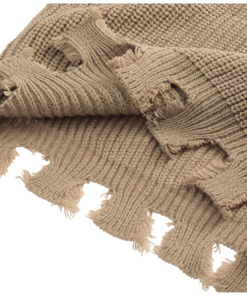 ANAP kids（アナップキッズ）の「畦編みダメージニット（ニット/セーター・キッズ・ベージュ/ラベンダー/ライトブルー・S/M/L）」の11枚目の写真