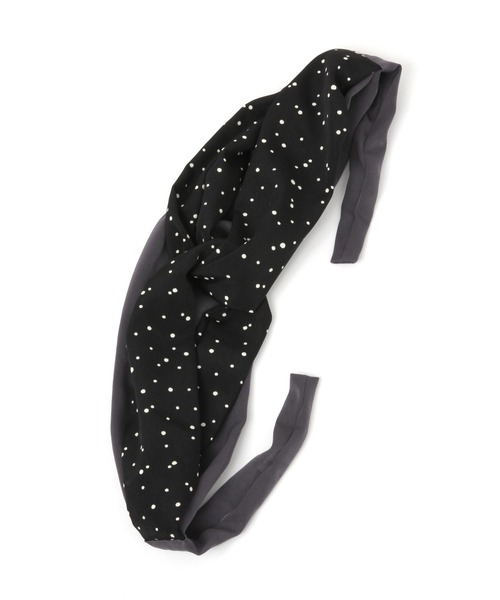 studio CLIP（スタディオクリップ）の「ドット無地ワイヤーヘアバン（ヘアバンド・レディース・ベージュ/ブラック・FREE）」の4枚目の写真