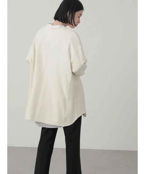 AMERICAN HOLIC（アメリカンホリック）の「ロゴ裏毛カットチュニック（Tシャツ/カットソー・レディース・チャコールグレー/オフホワイト/モカ・M/L）」の17枚目の写真