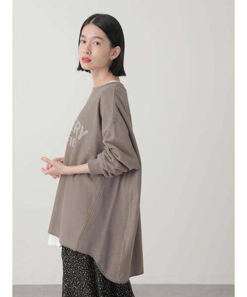 AMERICAN HOLIC（アメリカンホリック）の「ロゴ裏毛カットチュニック（Tシャツ/カットソー・レディース・チャコールグレー/オフホワイト/モカ・M/L）」の18枚目の写真