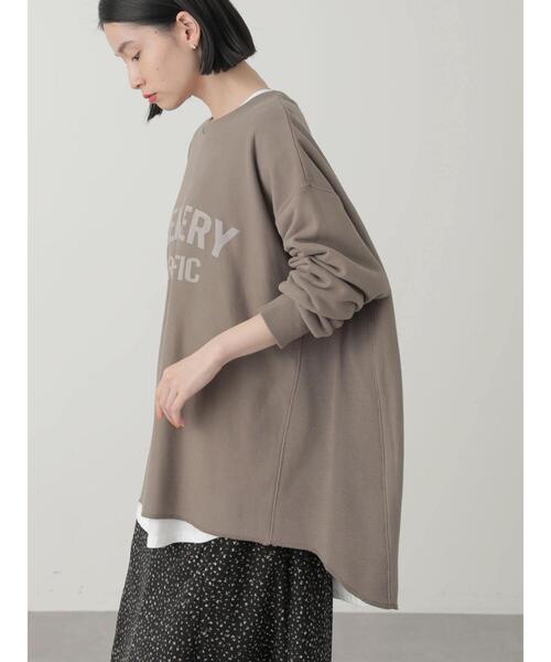 AMERICAN HOLIC（アメリカンホリック）の「ロゴ裏毛カットチュニック（Tシャツ/カットソー・レディース・チャコールグレー/オフホワイト/モカ・M/L）」の19枚目の写真