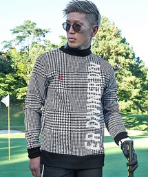 【DIVINER GOLF】ポンチモックネックトレーナー メンズ 総柄 ゴルフウェア チェック チドリ ペイズリー 春服 冬服