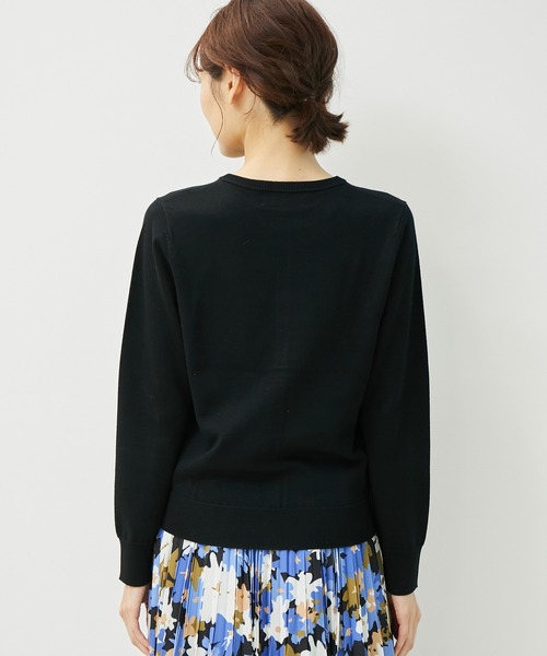 ROPE' PICNIC（ロペピクニック）の「天竺クルーネックニットカーディガン（カーディガン/ボレロ・レディース・ブラック/オフホワイト/イエロー/ミント/ピンク系その他/オレンジ系その他・38）」の8枚目の写真