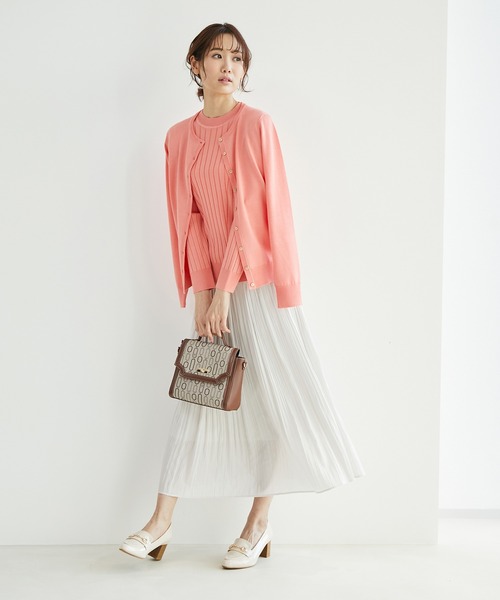 ROPE' PICNIC（ロペピクニック）の「天竺クルーネックニットカーディガン（カーディガン/ボレロ・レディース・ブラック/オフホワイト/イエロー/ミント/ピンク系その他/オレンジ系その他・38）」の18枚目の写真