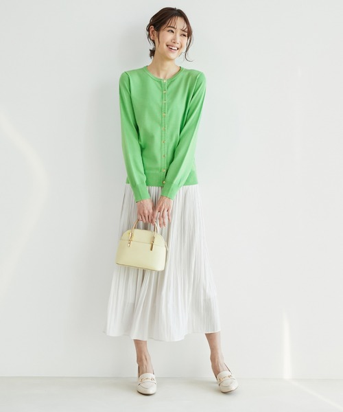 ROPE' PICNIC（ロペピクニック）の「天竺クルーネックニットカーディガン（カーディガン/ボレロ・レディース・ブラック/オフホワイト/イエロー/ミント/ピンク系その他/オレンジ系その他・38）」の20枚目の写真