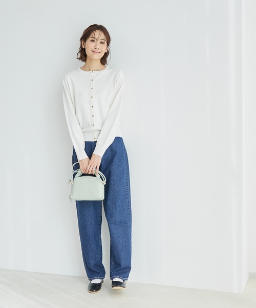 ROPE' PICNIC（ロペピクニック）の「天竺クルーネックニットカーディガン（カーディガン/ボレロ・レディース・ブラック/オフホワイト/イエロー/ミント/ピンク系その他/オレンジ系その他・38）」の21枚目の写真