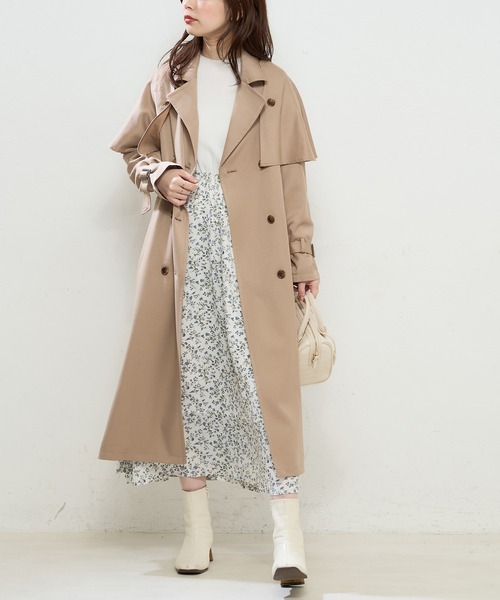 natural couture（ナチュラルクチュール）の「プチハイニットドッキングギャザーワンピース（ワンピース・レディース・オフホワイト/ホワイト系その他/ブラック系その他/ブルー系その他/グレイッシュベージュ・FREE）」の10枚目の写真